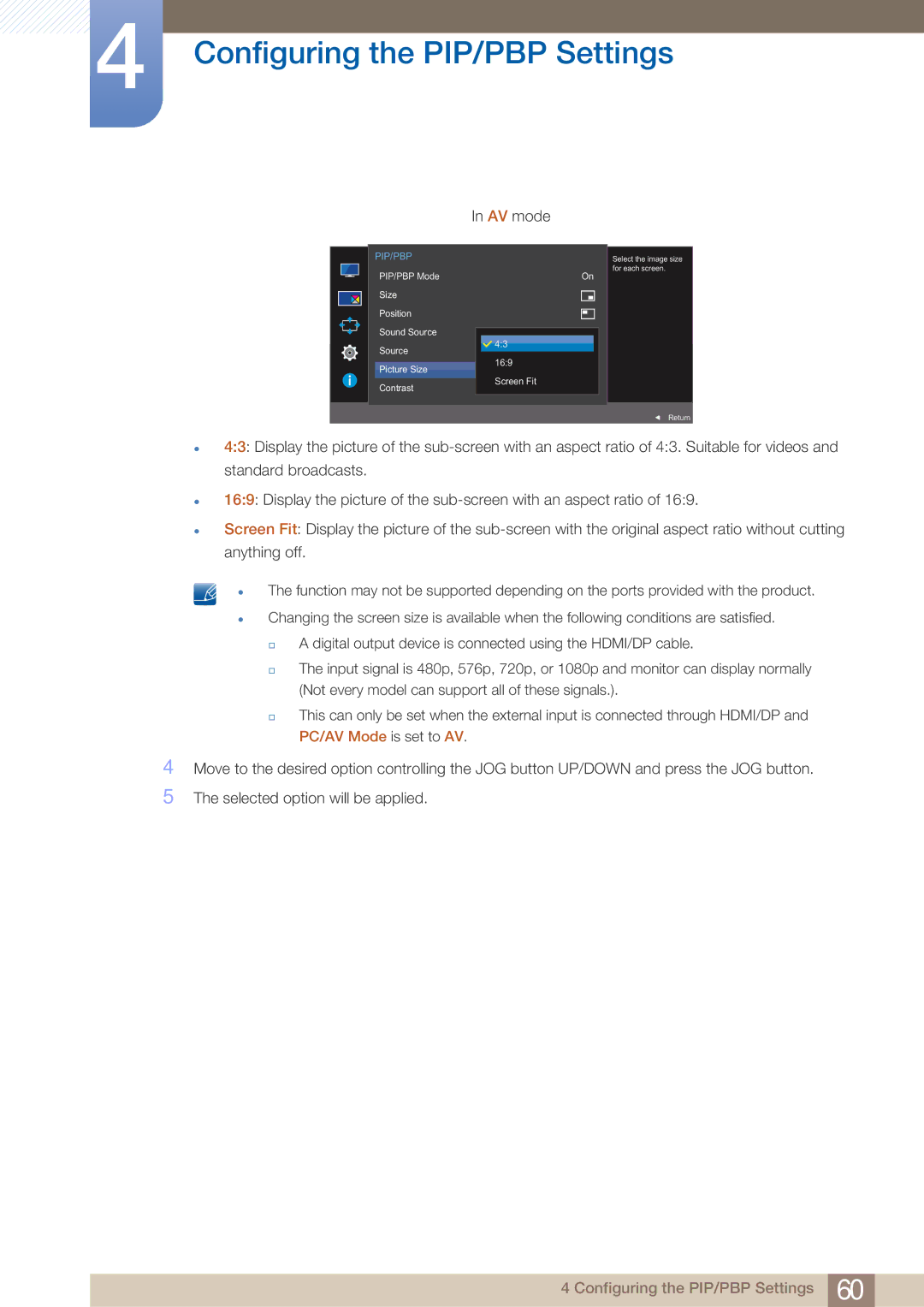 Samsung LU28E590DS/EN manual AV mode 