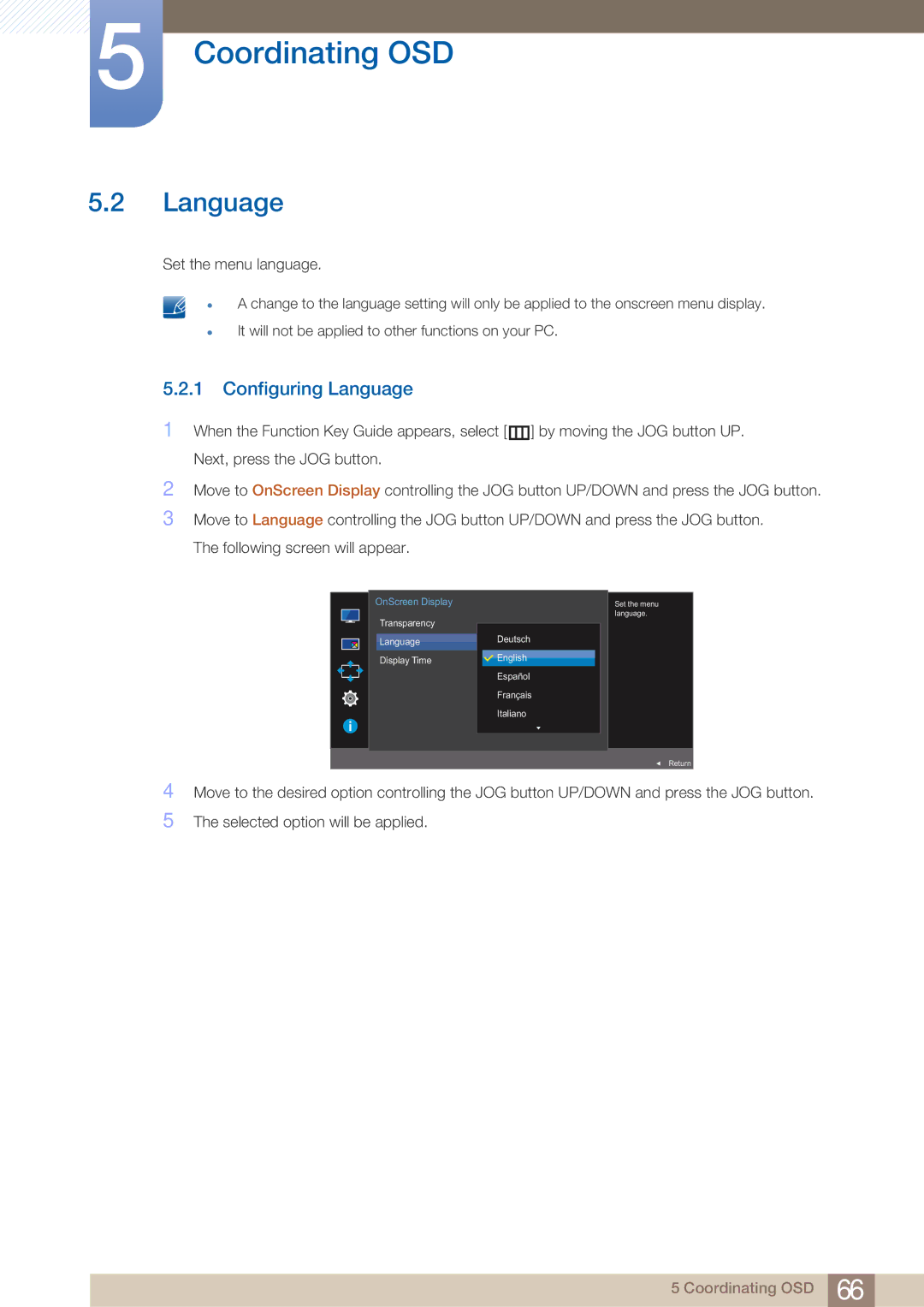 Samsung LU28E590DS/EN manual Configuring Language 