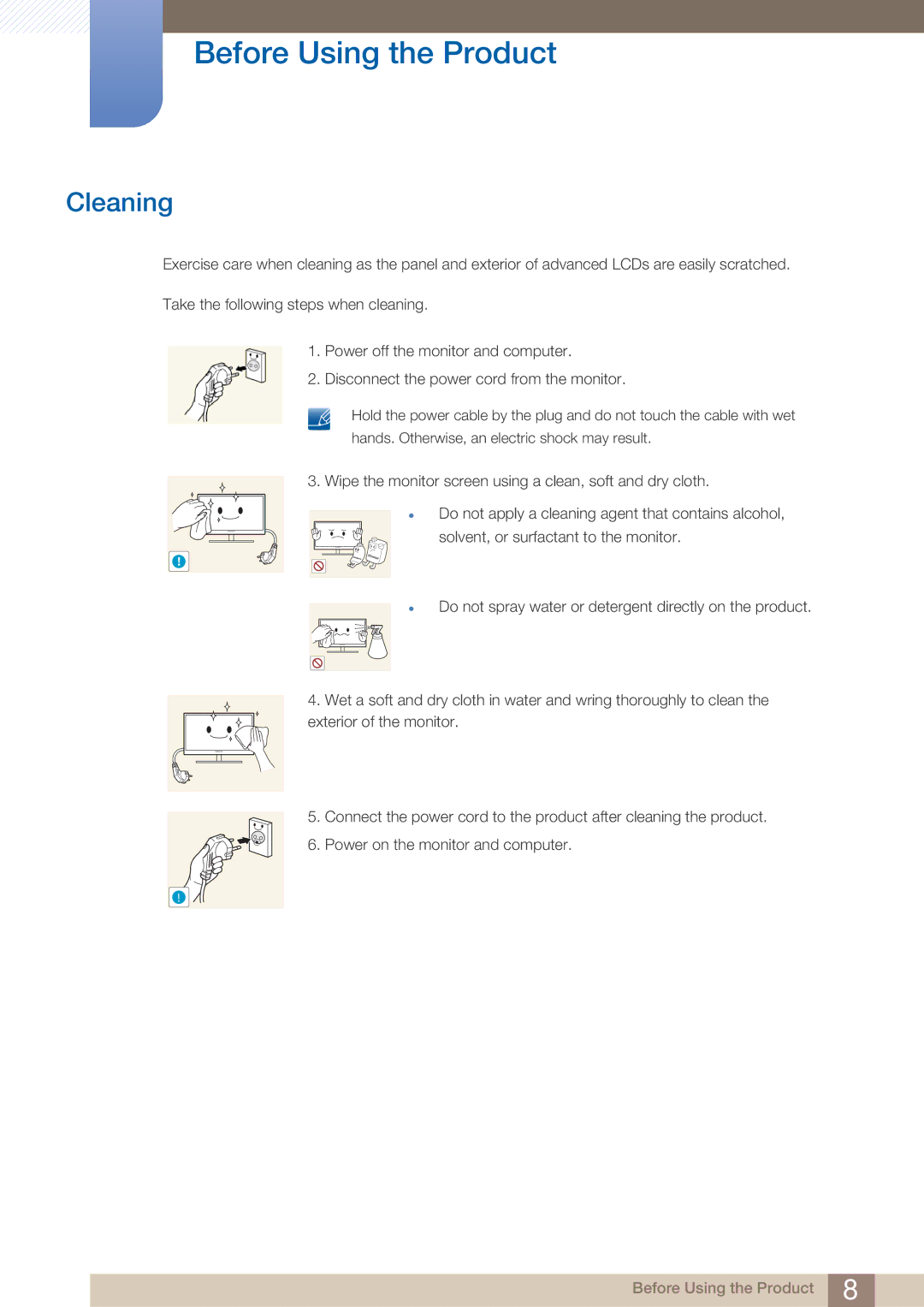 Samsung LU28E590DS/EN manual Cleaning 