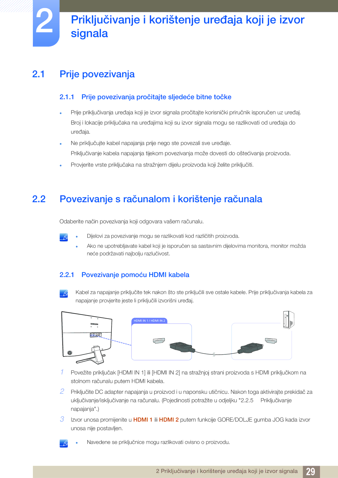 Samsung LU28E590DS/EN manual Priključivanjesignala i korištenje uređaja koji je izvor, Prije povezivanja 