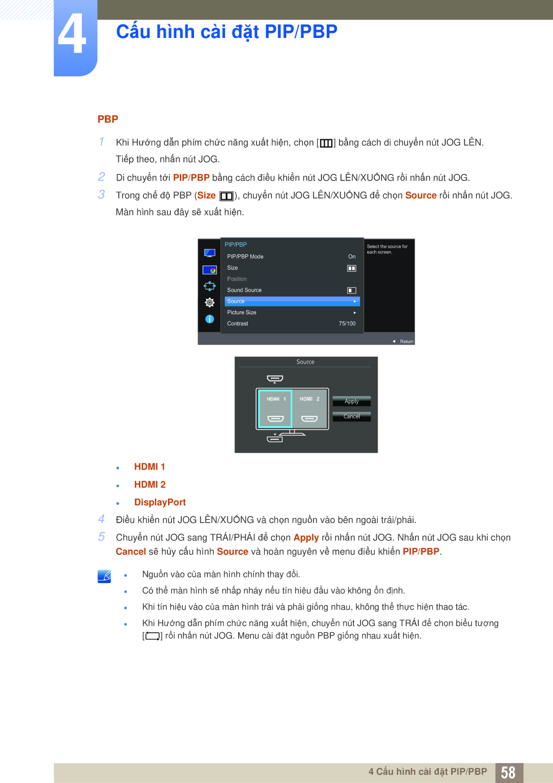 Samsung LU28E590DS/XV manual Pbp, Hdmi 2 DisplayPort 