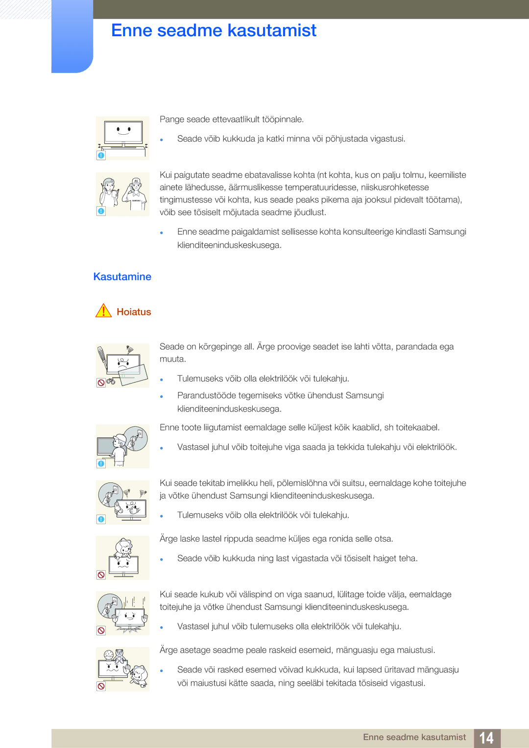 Samsung LU28E85KRS/EN, LU24E85KRS/EN manual Kasutamine 