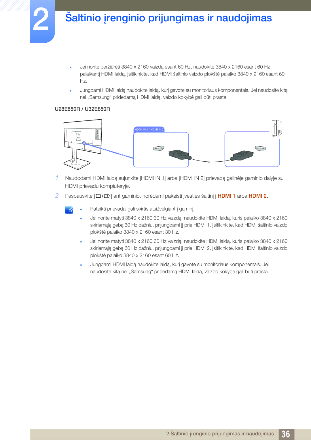 Samsung LU28E85KRS/EN, LU24E85KRS/EN manual Hdmi Dviin 1IN/ Hdmi 