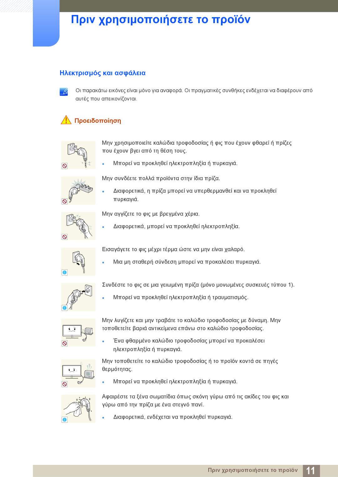 Samsung LU28E85KRS/EN manual Ηλεκτρισμός και ασφάλεια, Προειδοποίηση 