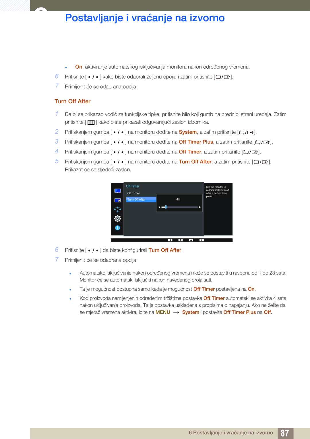 Samsung LU28E85KRS/EN manual Turn Off After 