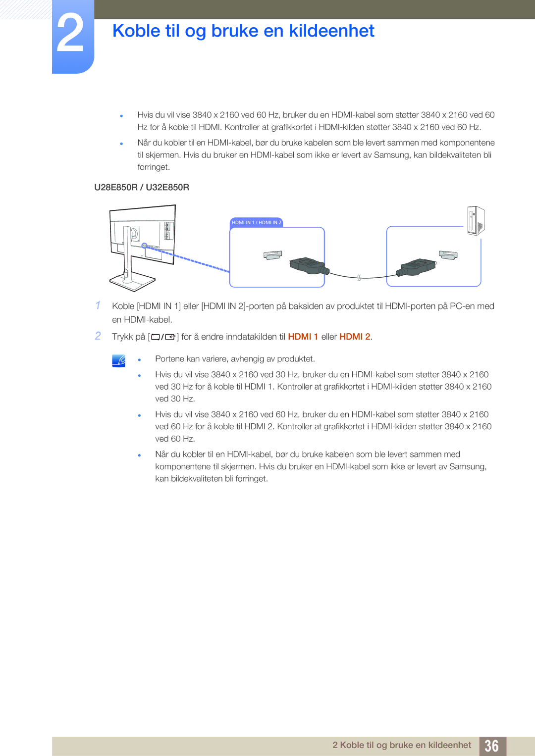 Samsung LU32E85KRS/EN, LU28E85KRS/EN, LU24E85KRS/EN, LU28E85KRSD/XE manual Hdmi Dviin 1IN/ Hdmi 