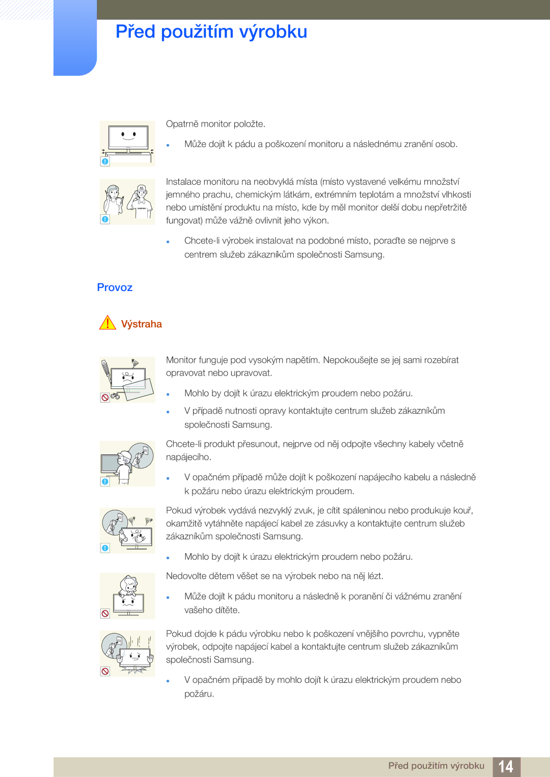 Samsung LU24E85KRS/EN, LU32E85KRS/EN, LU28E85KRS/EN manual Provoz 