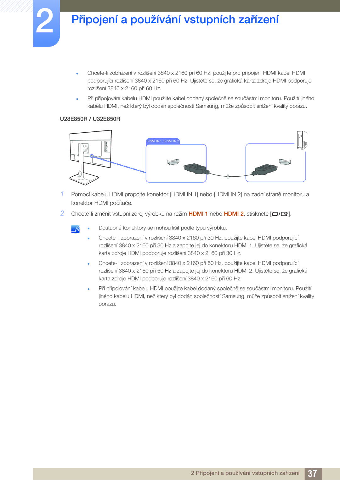 Samsung LU28E85KRS/EN, LU32E85KRS/EN, LU24E85KRS/EN manual U28E850R / U32E850R 