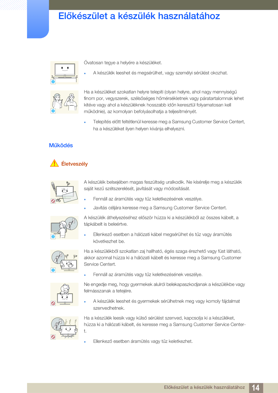 Samsung LU24E85KRS/EN, LU32E85KRS/EN, LU28E85KRS/EN manual Működés 