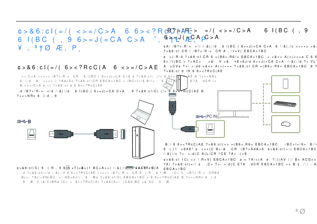 Samsung LU28H750UQIXCI manual Подключение компьютера к монитору, Использование монитора в качестве USB- концентратора 