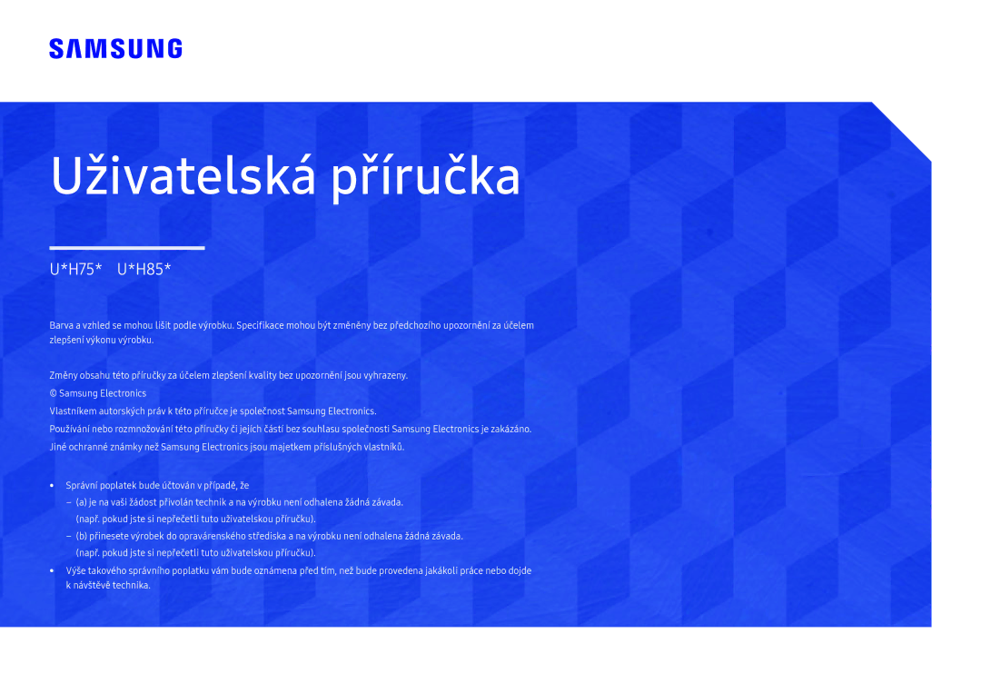 Samsung LU28H750UQUXEN, LU32H850UMUXEN manual Uživatelská příručka 