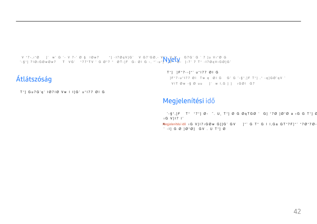 Samsung LU32H850UMUXEN manual Az OSD Képernyőmenü beállításainak módosítása, Átlátszóság, Nyelv, Megjelenítési idő 