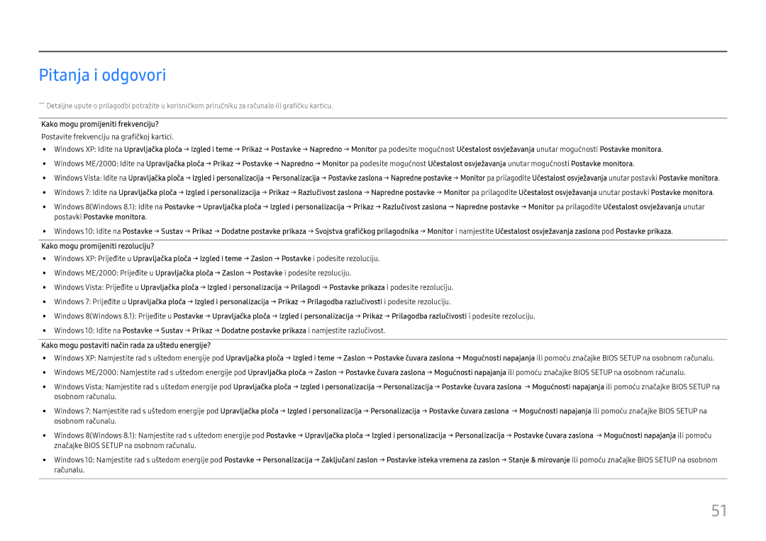 Samsung LU28H750UQUXEN, LU32H850UMUXEN manual Pitanja i odgovori, Kako mogu promijeniti frekvenciju? 