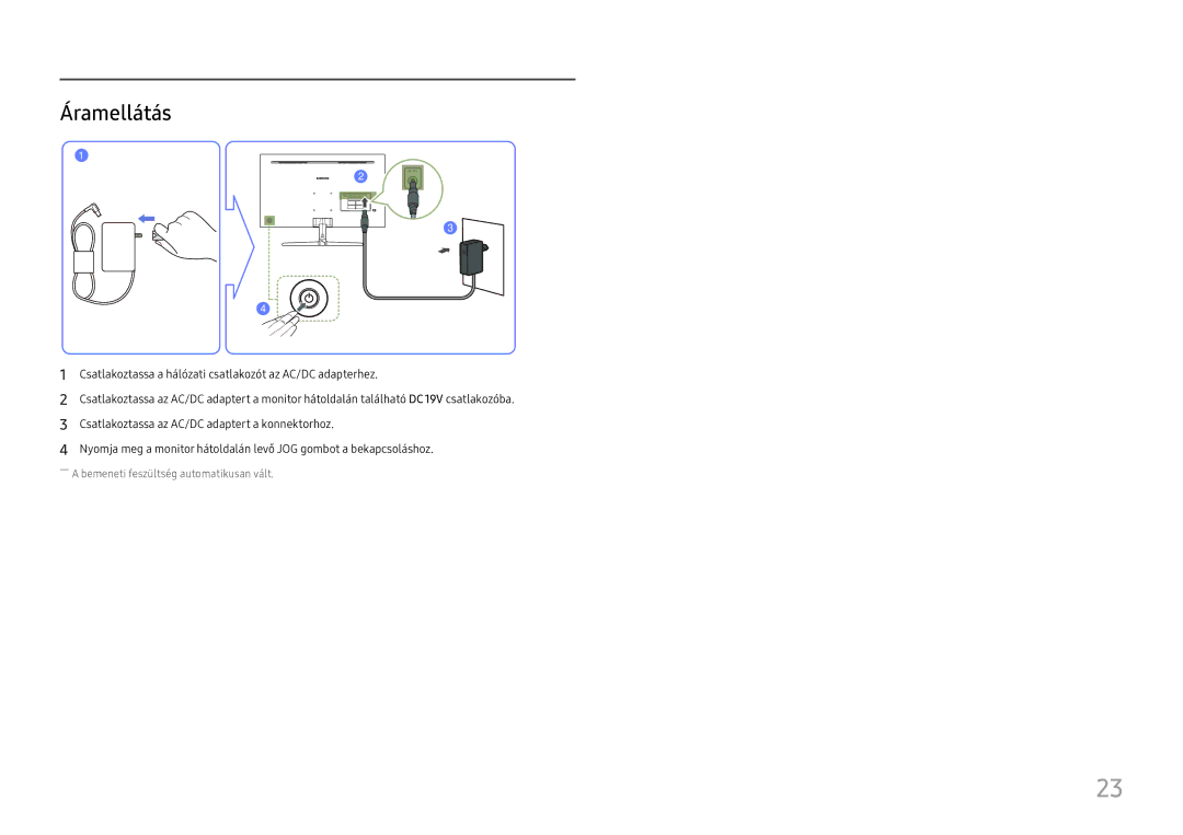 Samsung LU32J590UQUXEN manual Áramellátás 