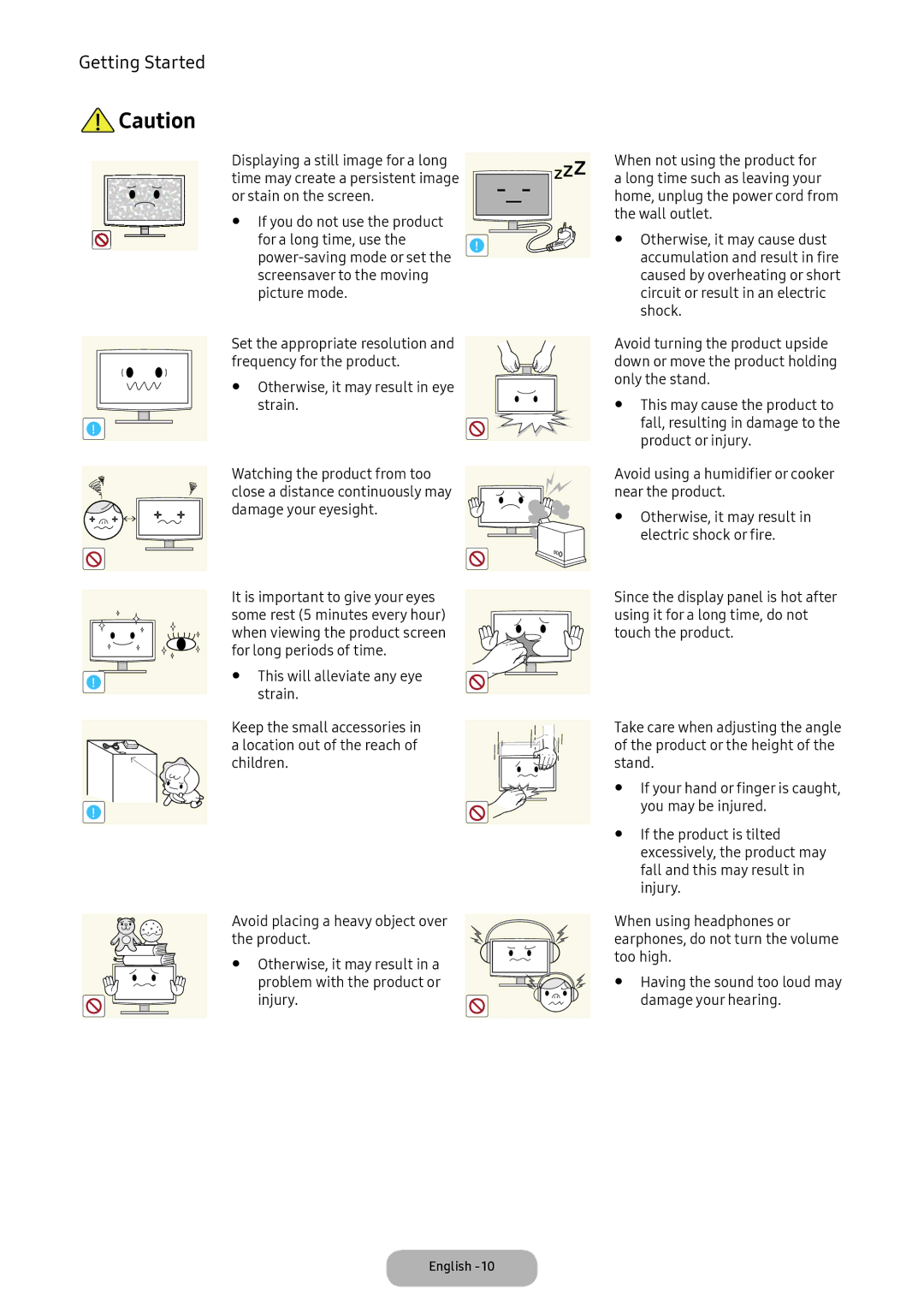 Samsung LV27F390FEIXEN, LV27F390FEWXEN manual You may be injured, If the product is tilted, Excessively, the product may 