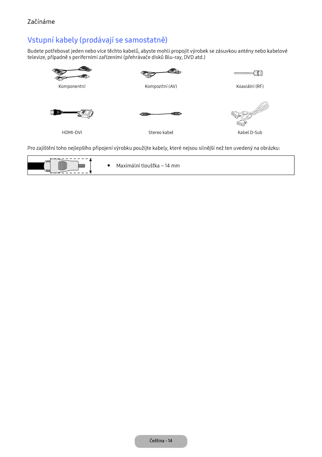 Samsung LV27F390FEIXEN, LV27F390FEWXEN, LV32F390FEWXEN, LV32F390FEXXEN, LV32F390FEIXEN Vstupní kabely prodávají se samostatně 