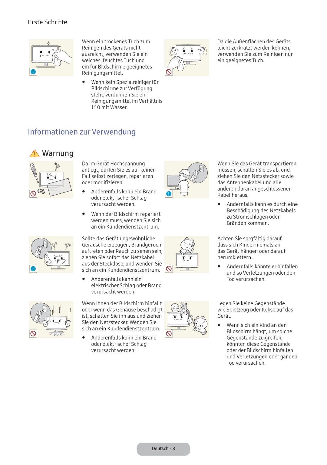 Samsung LV32F390FEXXEN, LV27F390FEWXEN, LV32F390FEWXEN manual Informationen zur Verwendung, An ein Kundendienstzentrum 