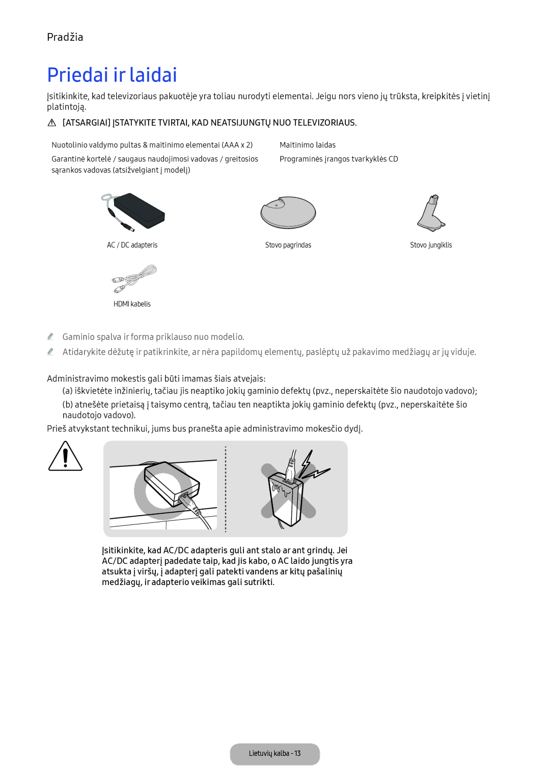 Samsung LV32F390FEWXEN, LV27F390FEWXEN manual Priedai ir laidai 