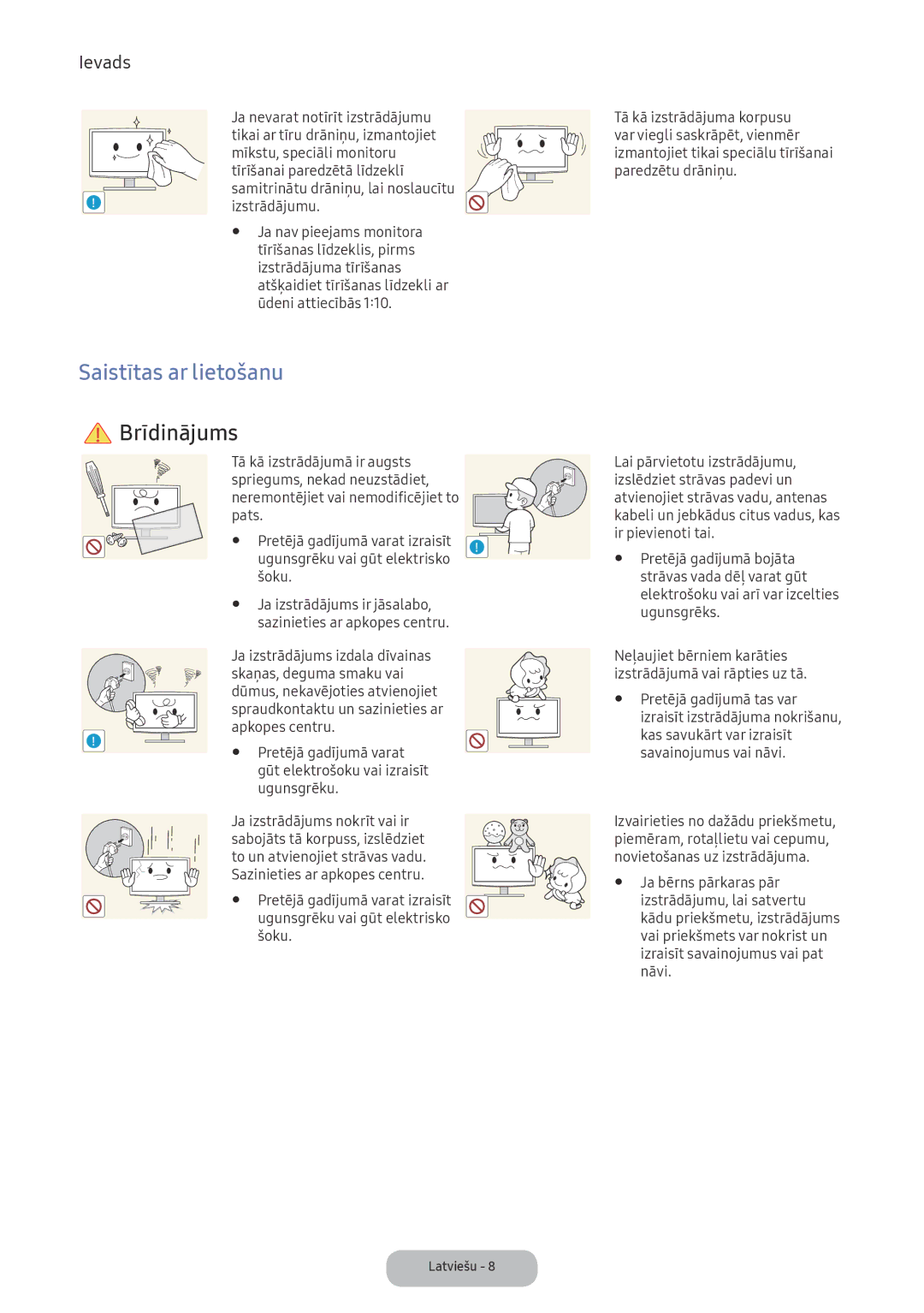 Samsung LV27F390FEWXEN, LV32F390FEWXEN manual Saistītas ar lietošanu 