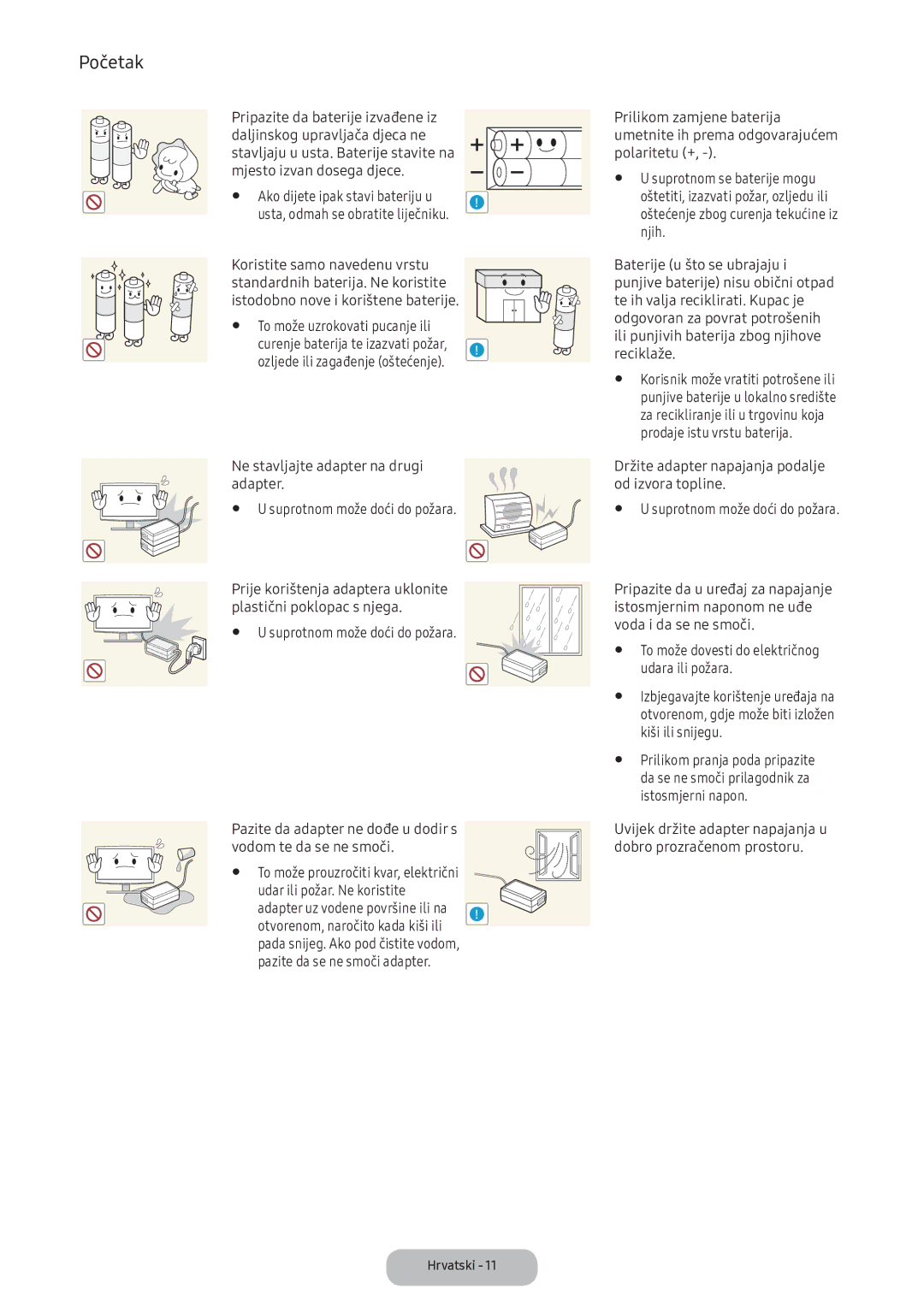 Samsung LV32F390FEIXEN manual Kiši ili snijegu, Prilikom pranja poda pripazite, Istosmjerni napon 