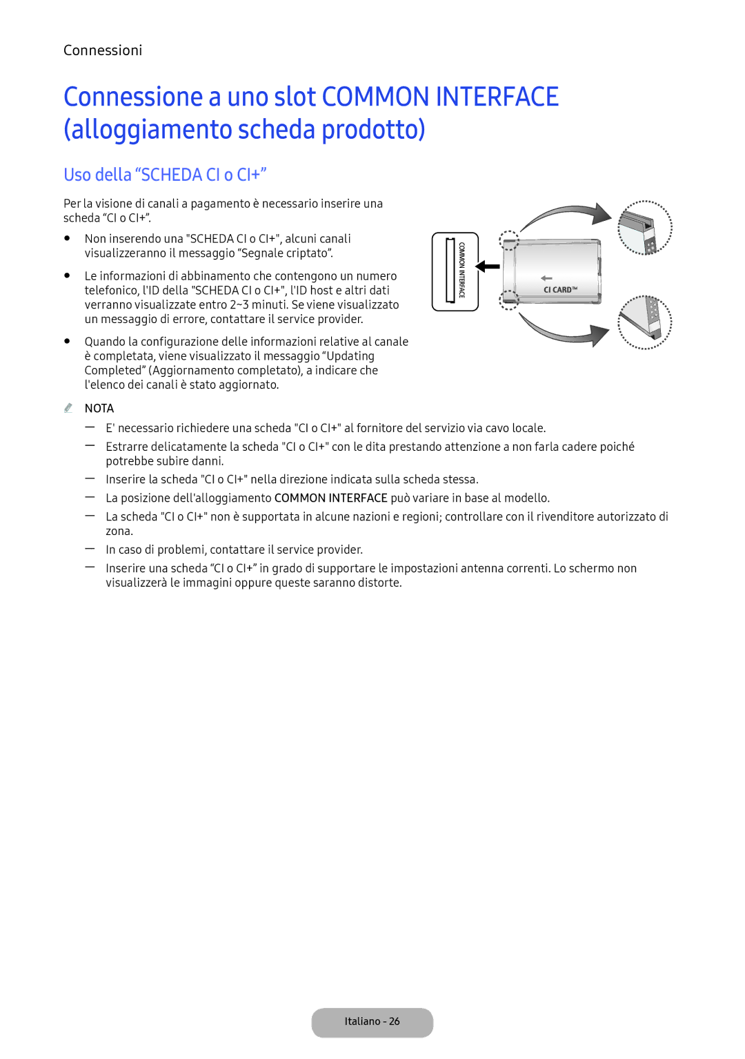 Samsung LV27F390FEIXEN, LV32F390FEWXEN Uso della Scheda CI o CI+, Un messaggio di errore, contattare il service provider 