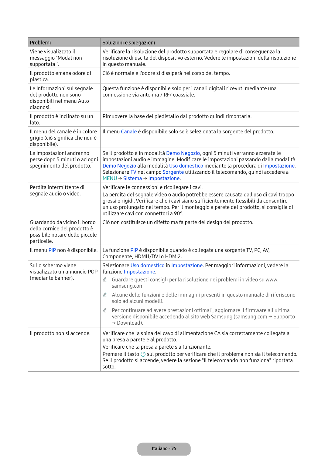 Samsung LV32F390FEIXEN manual Menu → Sistema → Impostazione, Utilizzare cavi con connettori a, Visualizzato un annuncio POP 