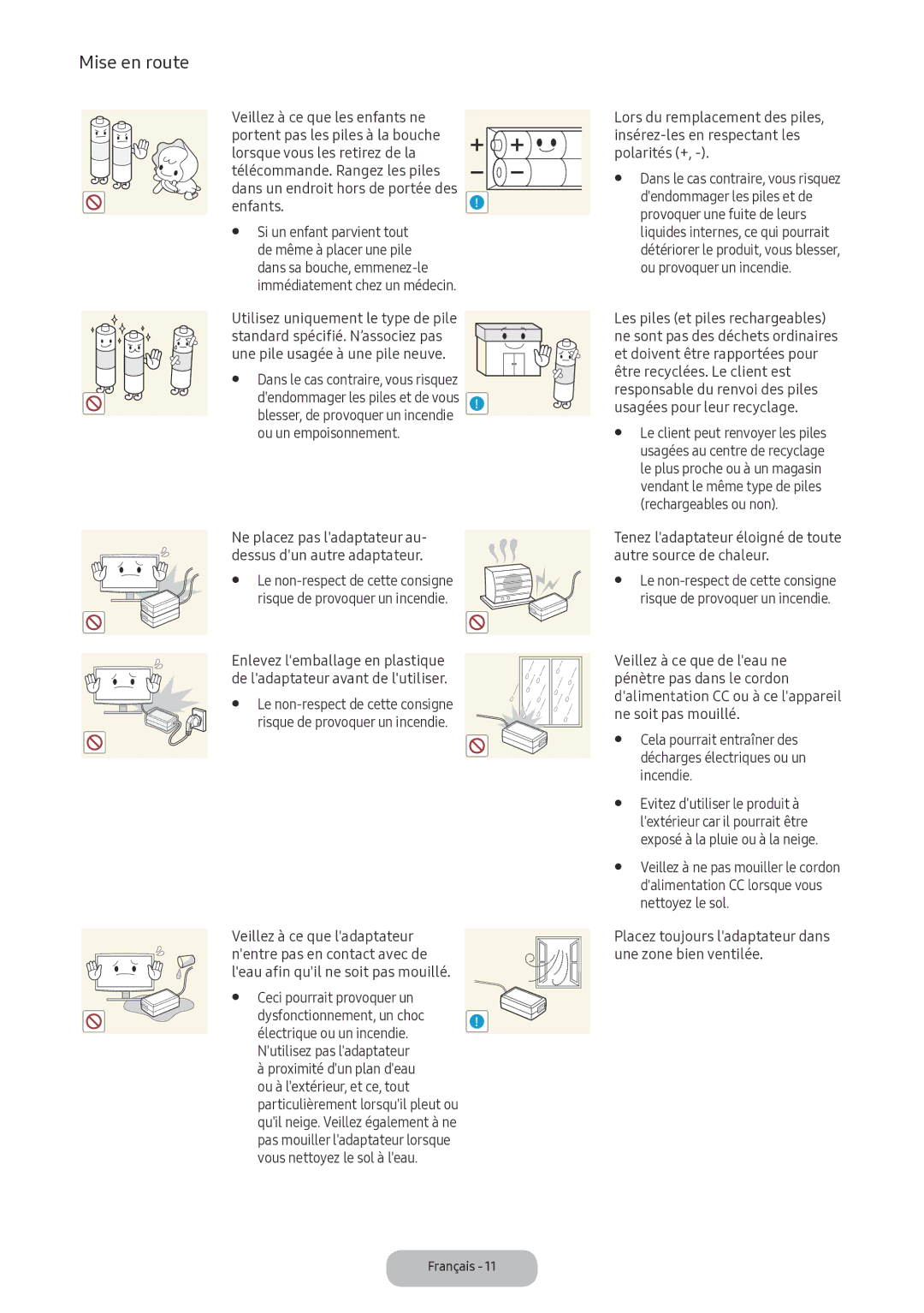 Samsung LV32F390FEXXEN manual Tenez ladaptateur éloigné de toute autre source de chaleur, Nettoyez le sol 