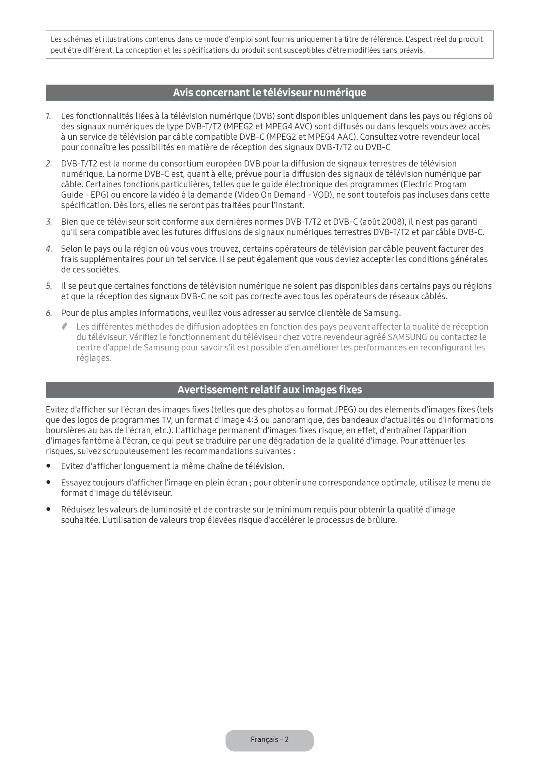 Samsung LV32F390FEXXEN manual Avis concernant le téléviseur numérique, Format dimage du téléviseur 