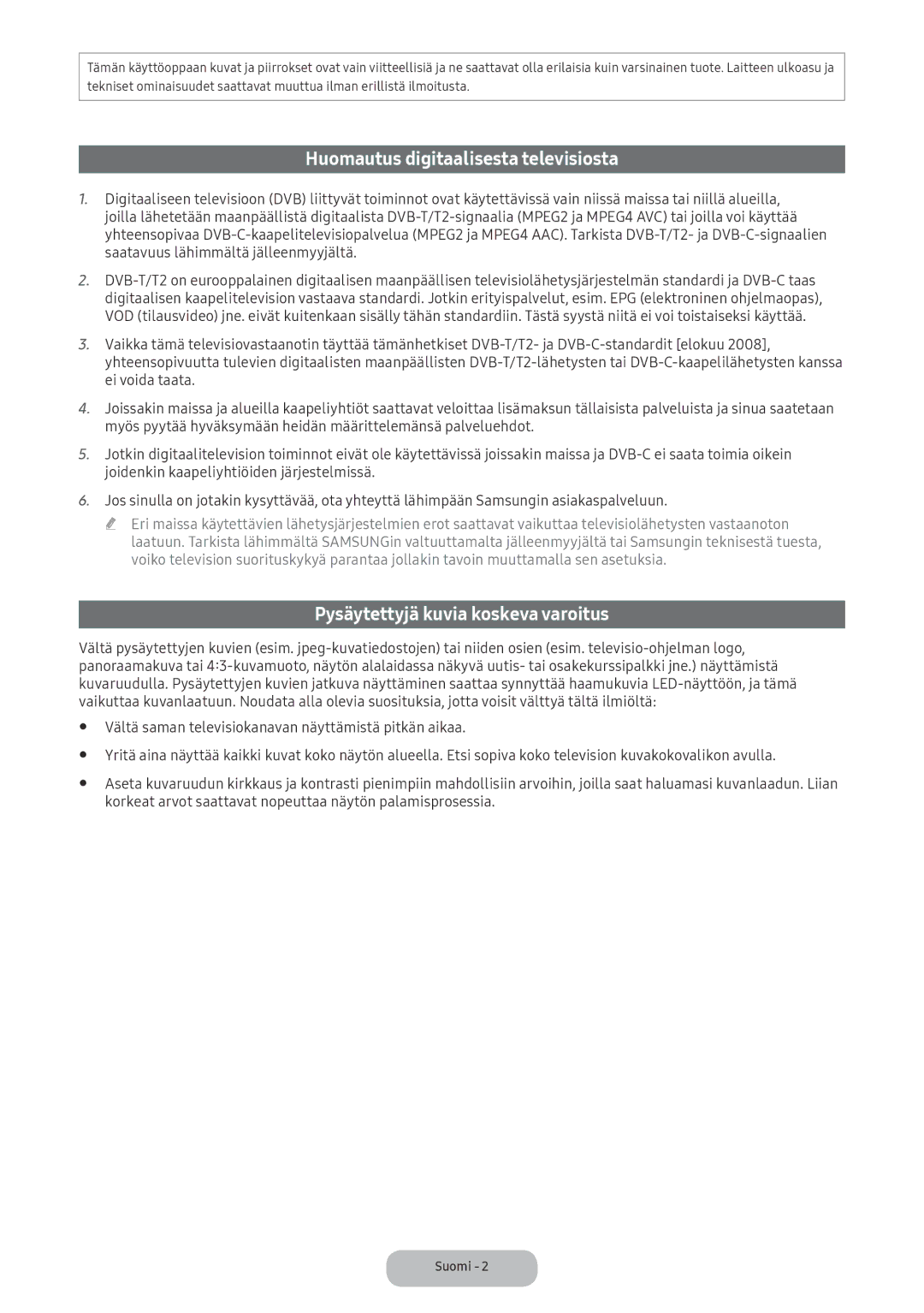 Samsung LV32F390FEXXXE manual Huomautus digitaalisesta televisiosta 