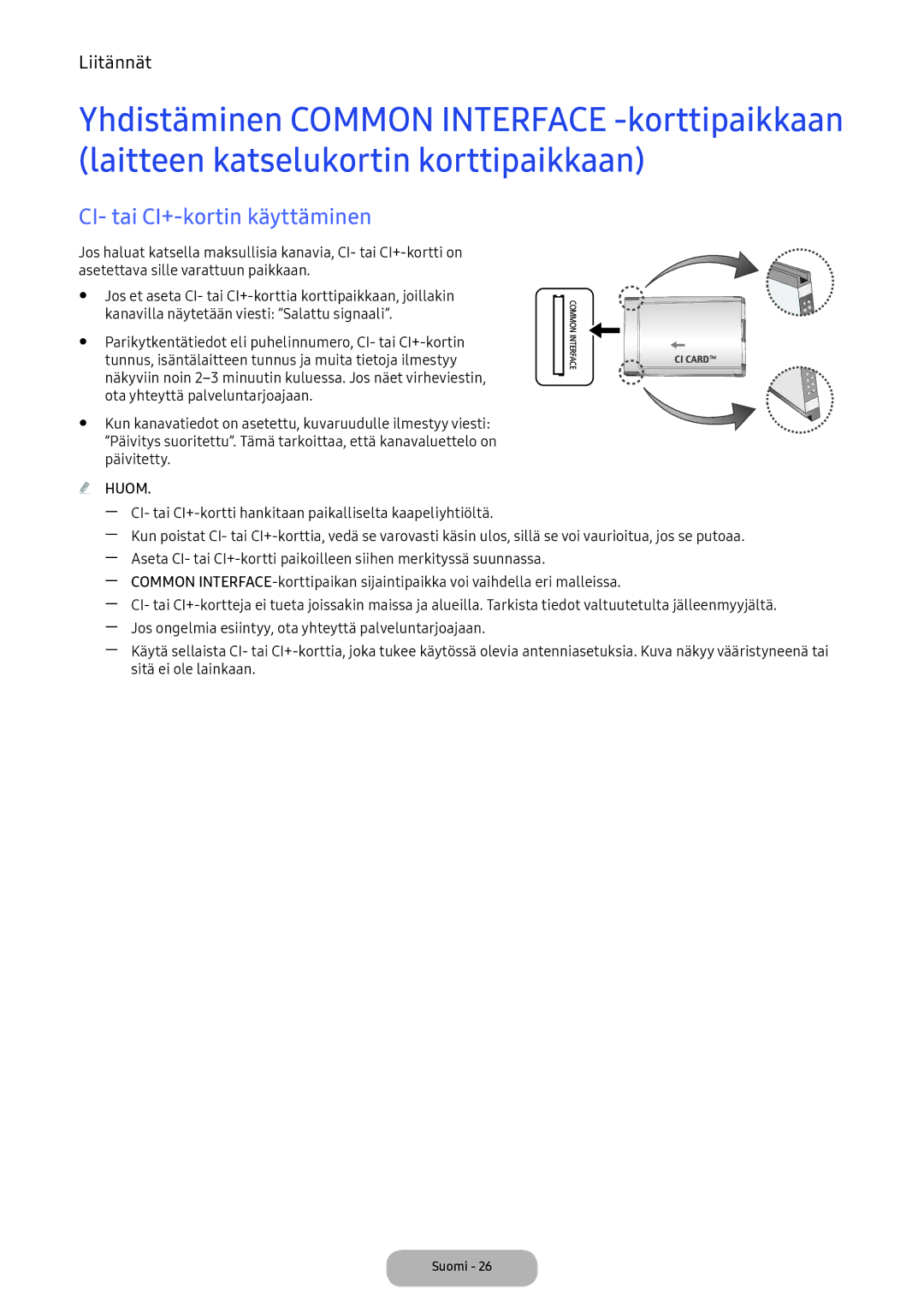 Samsung LV32F390FEXXXE manual CI- tai CI+-kortin käyttäminen, Päivitetty 