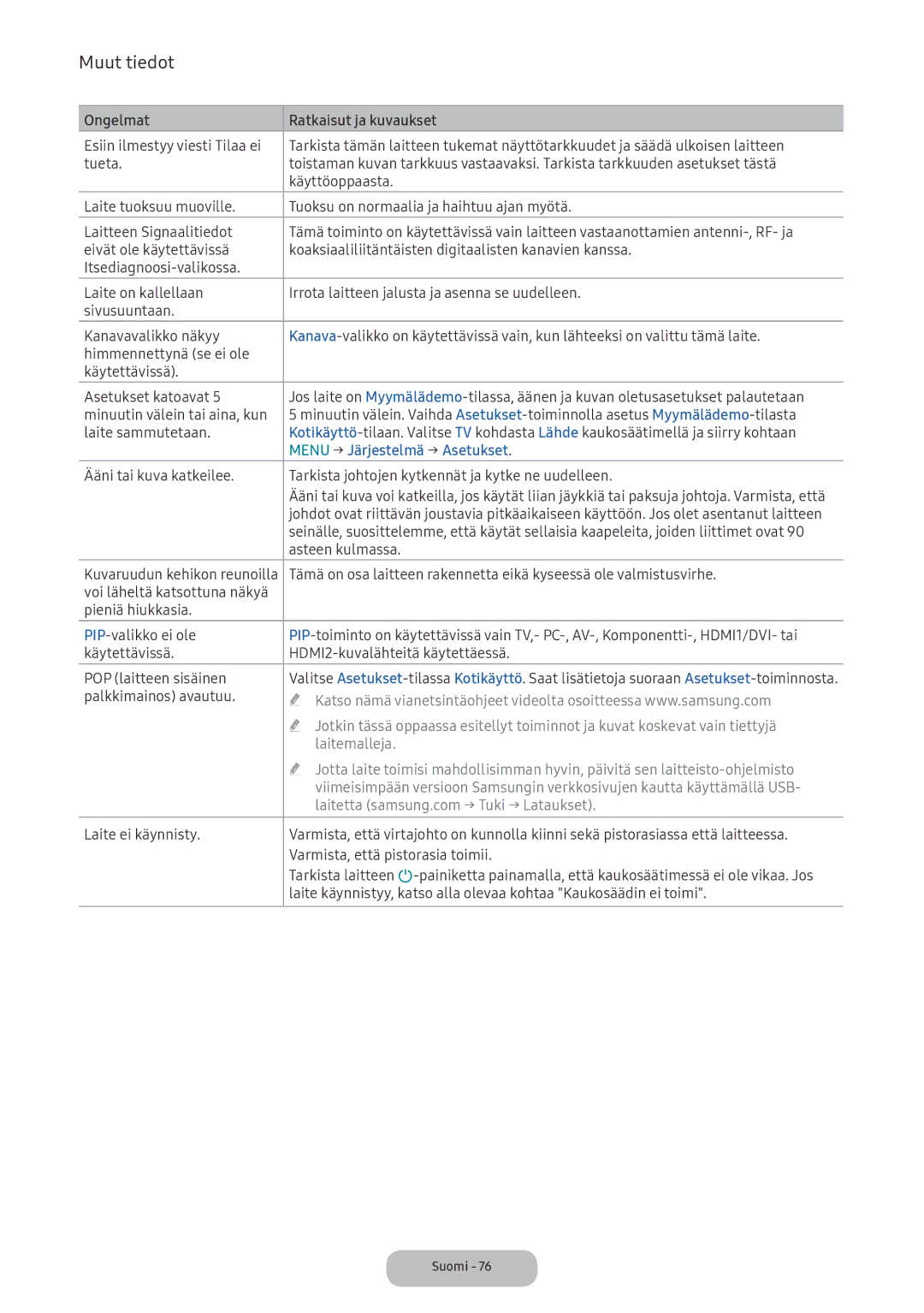 Samsung LV32F390FEXXXE manual Menu → Järjestelmä → Asetukset, Palkkimainos avautuu 