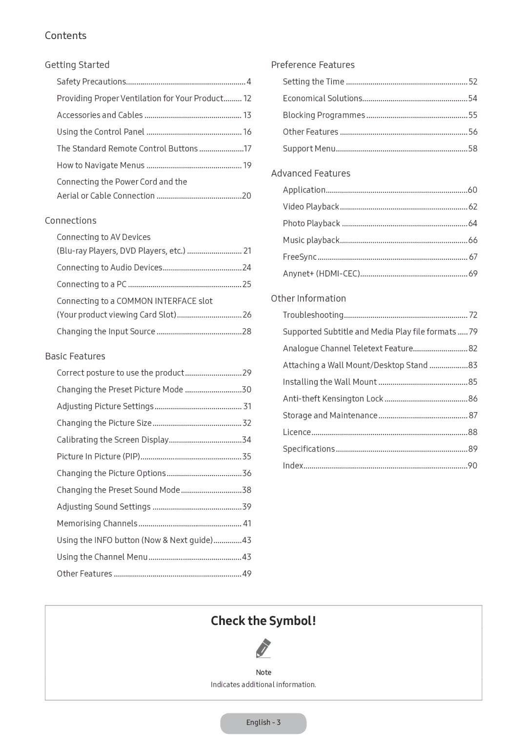 Samsung LV32F390FIXXRU manual Check the Symbol 