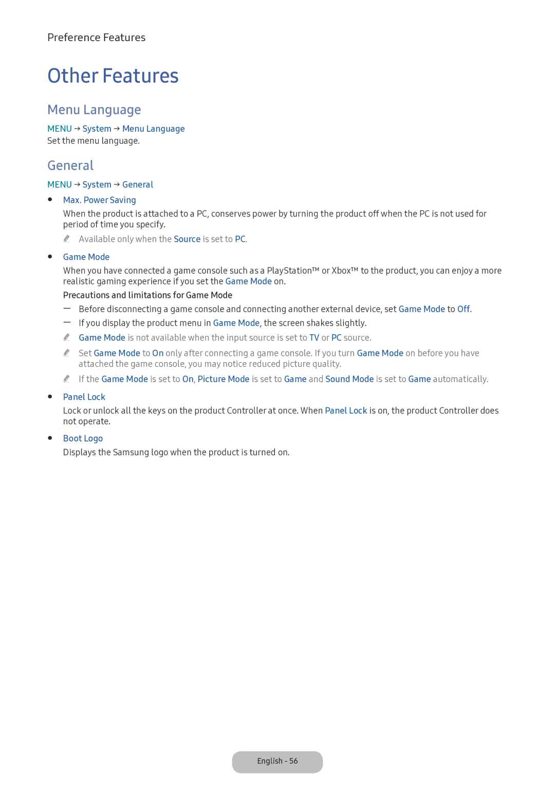 Samsung LV32F390FIXXRU manual Menu Language, General 