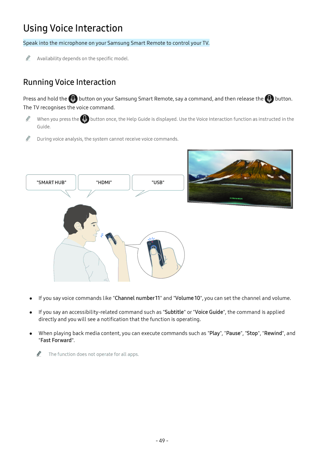 Samsung LT24H390SIXXRU, LV32F390SIXXRU, LT27H390SIXXRU manual Using Voice Interaction 