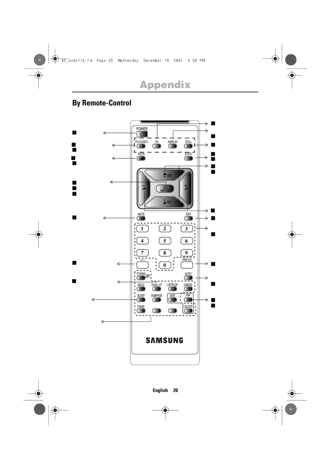 Samsung LW-17E24C, LW-15E23C user manual By Remote-Control 