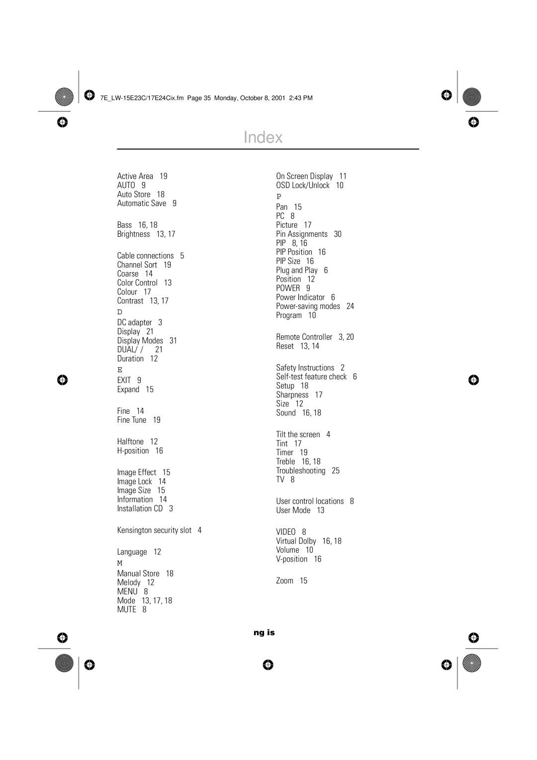 Samsung LW-15E23C, LW-17E24C user manual Auto, Dual/I/Ii, Exit, Menu, Mute 