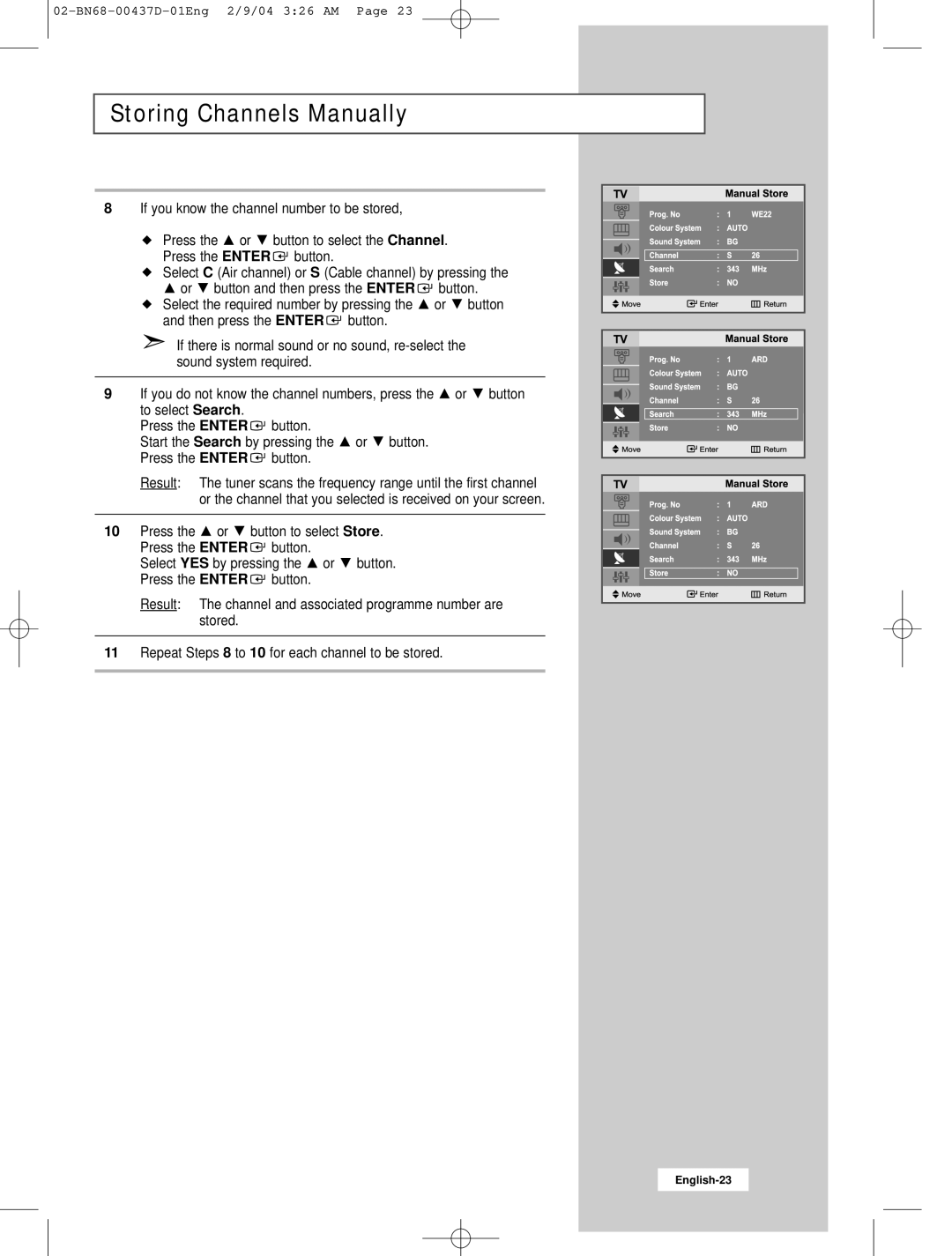 Samsung LW17N23N manual English-23 