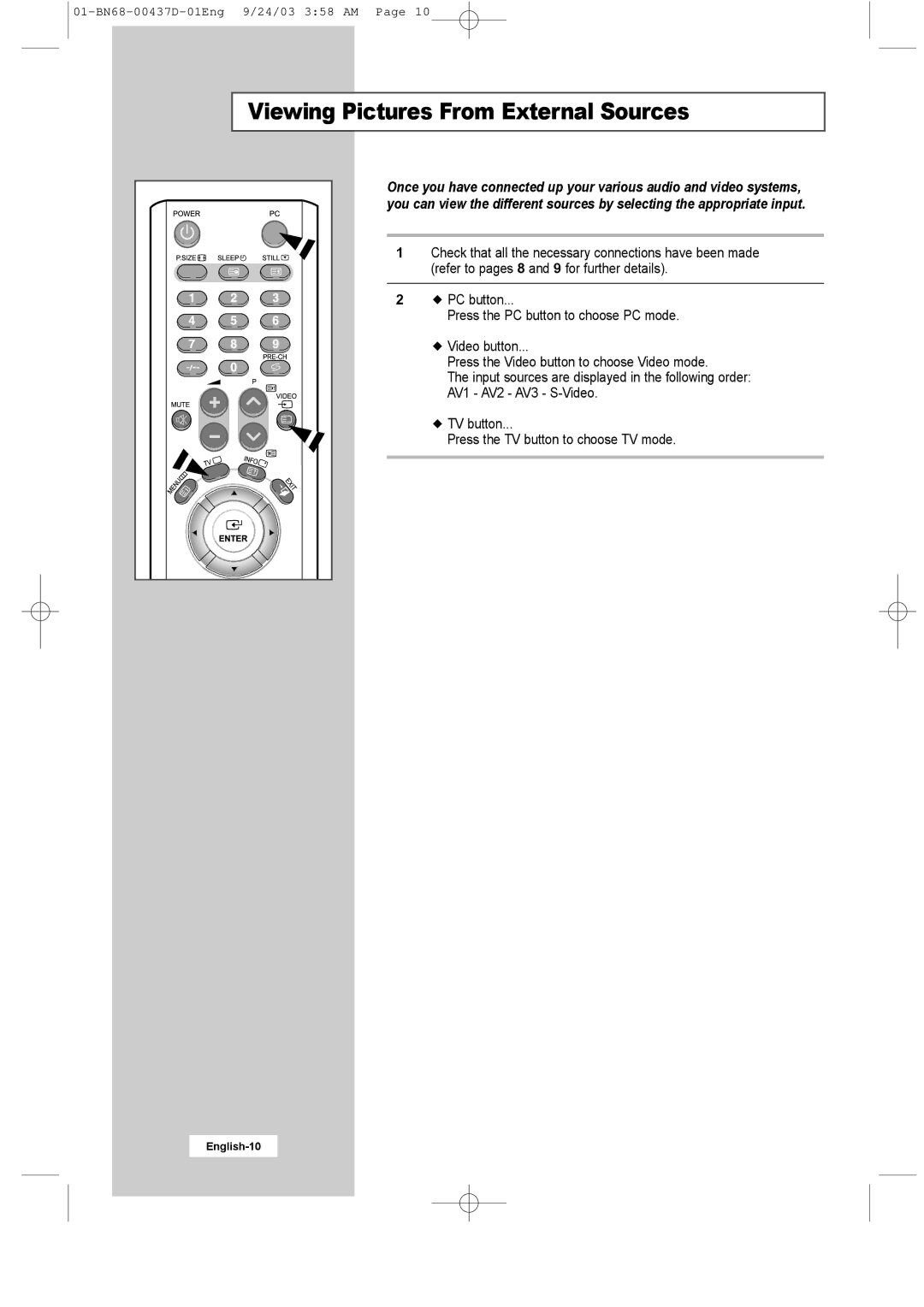 Samsung LW17N23W manual Viewing Pictures From External Sources 