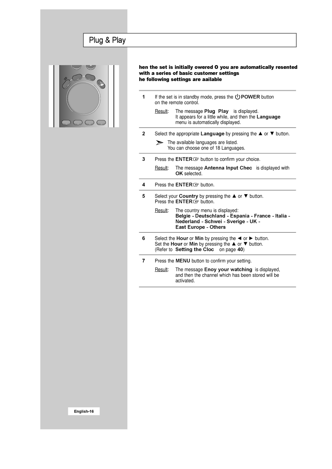 Samsung LW17N23W manual Plug & Play 