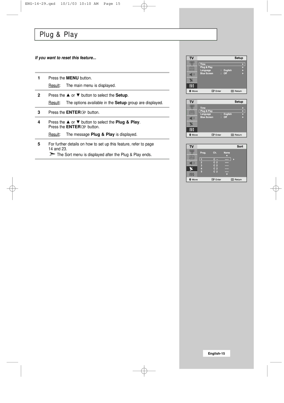 Samsung LW15M13C, LW20M11C, LW17M11C manual If you want to reset this feature 