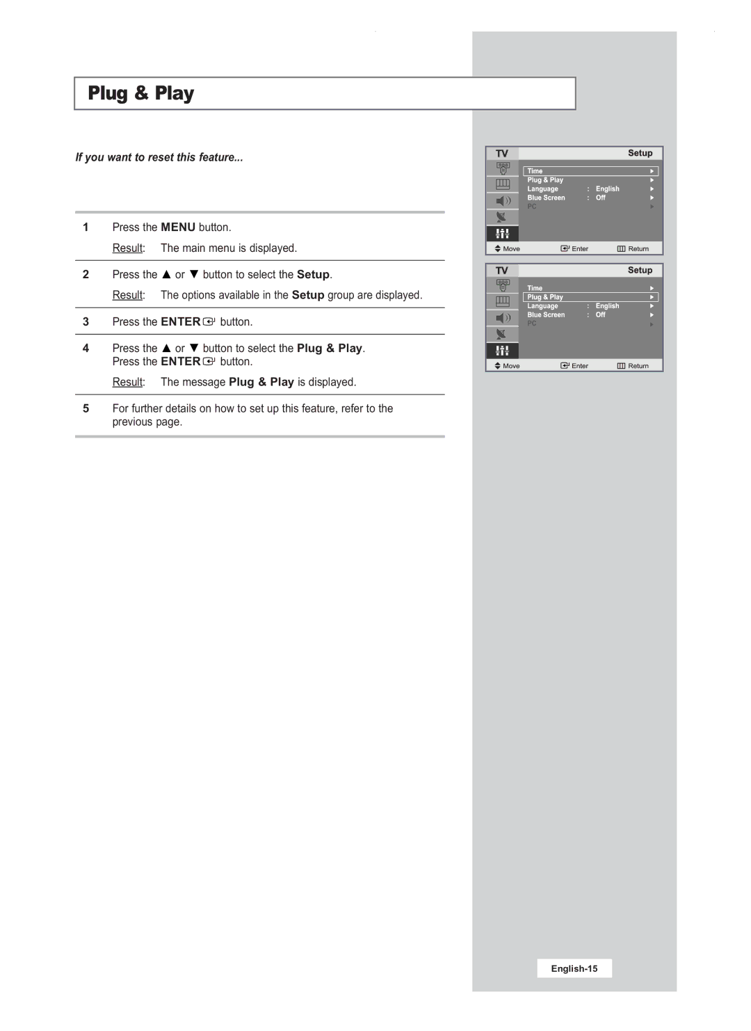 Samsung LW20M21C, LW20M22C, LW17M24CU manual If you want to reset this feature 