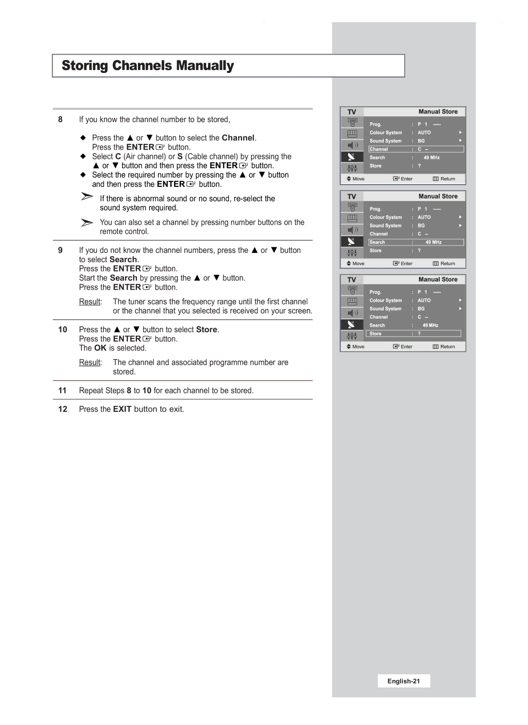 Samsung LW20M22C, LW20M21C, LW17M24CU manual English-21 