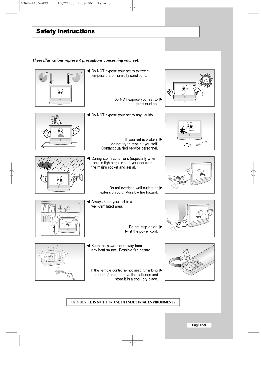 Samsung LW32A23W, LW40A23W manual Safety Instructions, Contact qualified service personnel 