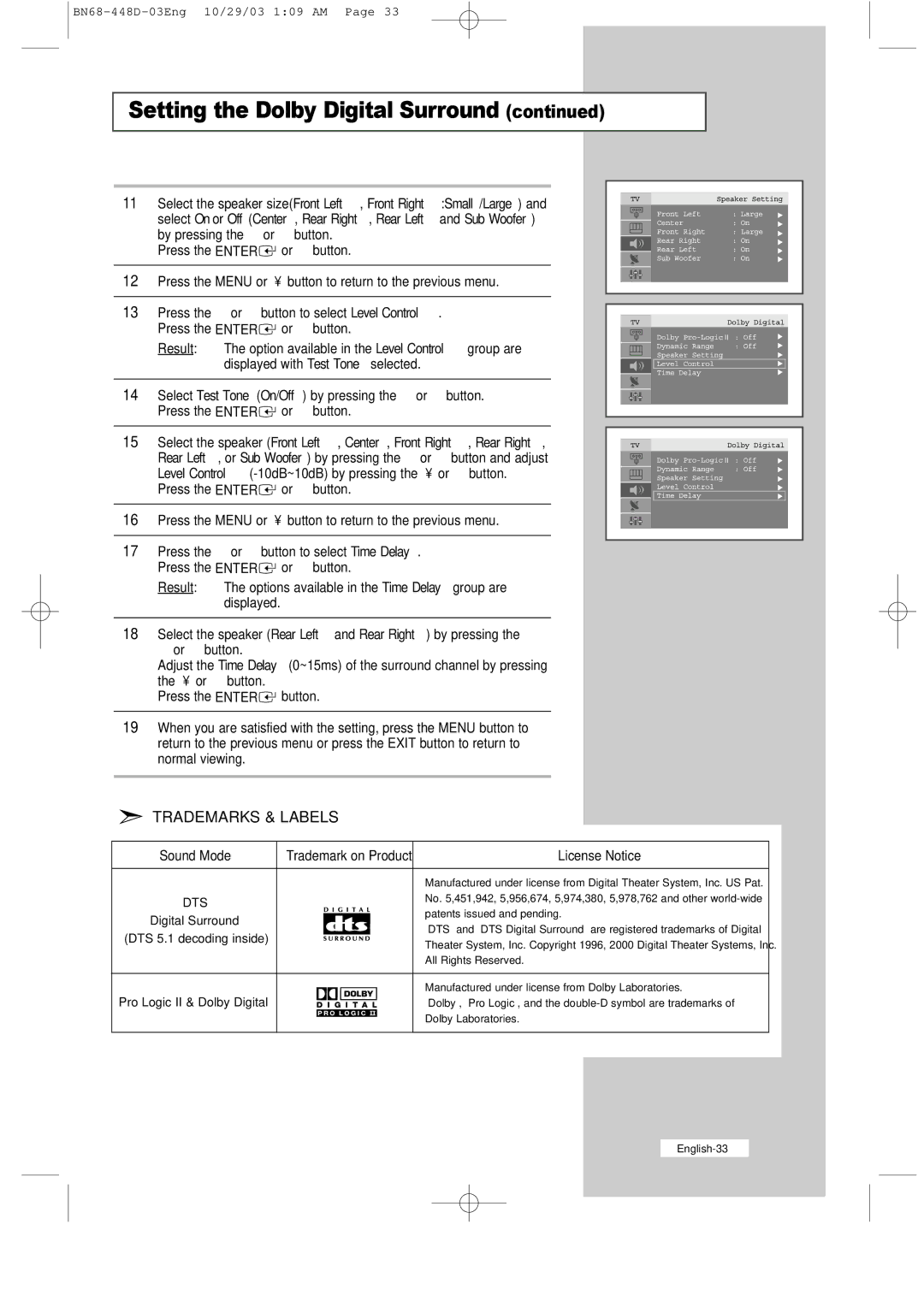 Samsung LW32A23W, LW40A23W manual Trademarks & Labels 