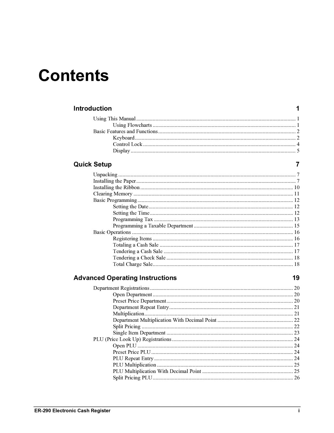 Samsung M-ER290 specifications Contents 