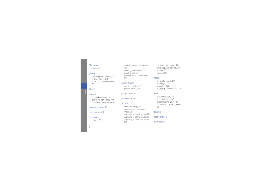 Samsung M1 user manual See radio, Basic capturing, 26 capturing in continuous mode 