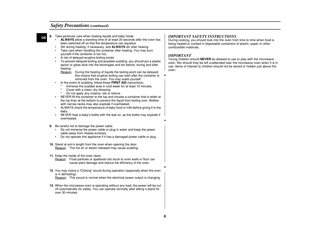 Samsung M1610N/XET, M1610N/XEG, M1610N/ERP, M1610N/LIB, M1610N/XEH manual Safety Precautions, Important Safety Instructions 