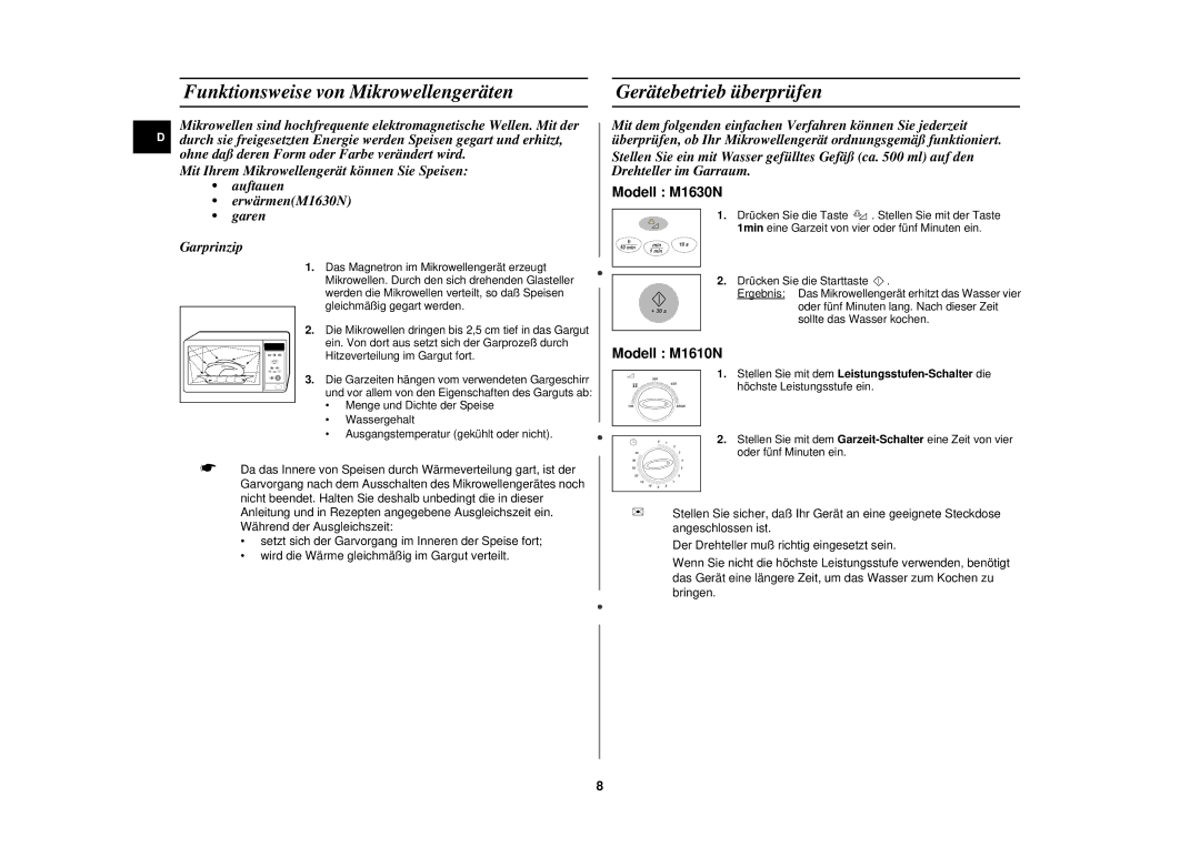 Samsung M1610N/XEG manual Hitzeverteilung im Gargut fort 