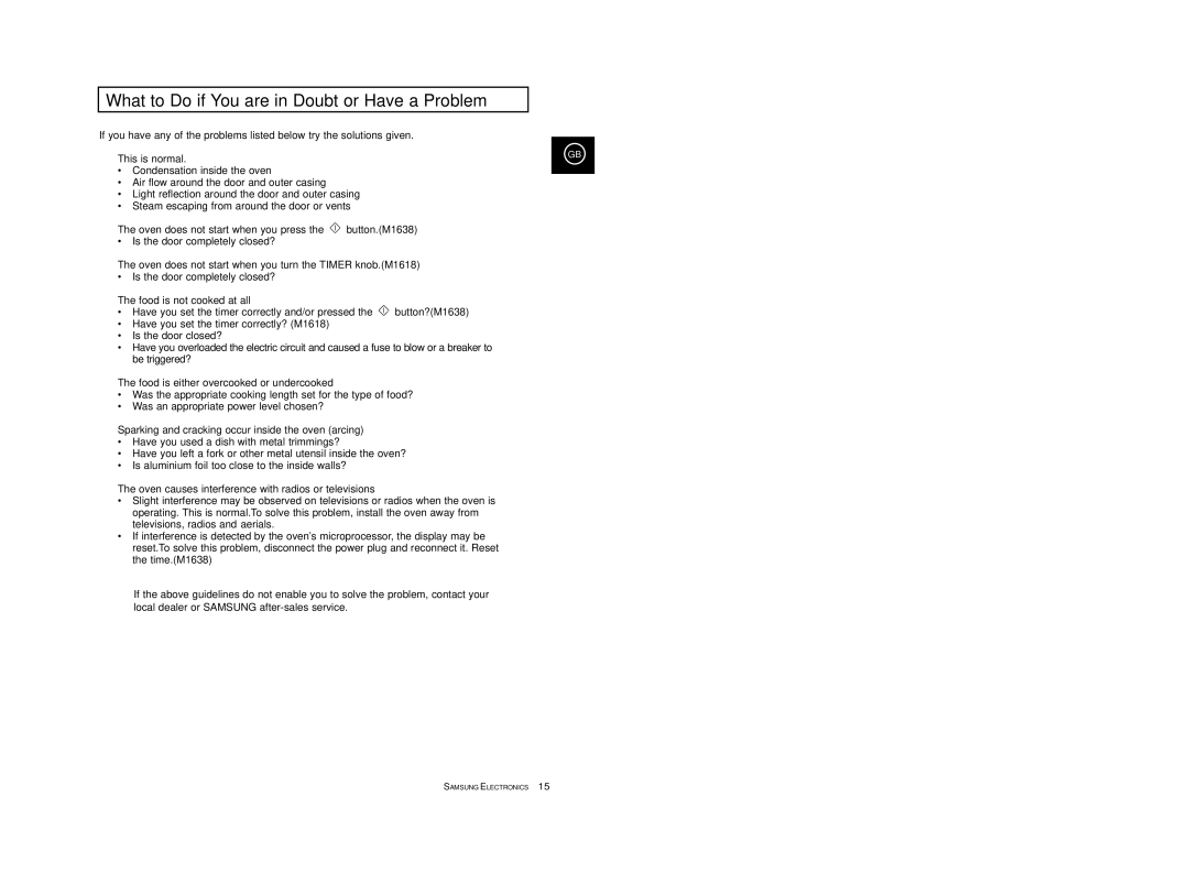 Samsung M1618R/BWT, M1618/EUR, M1638/LIB, M1618/NSI manual What to Do if You are in Doubt or Have a Problem, This is normal 