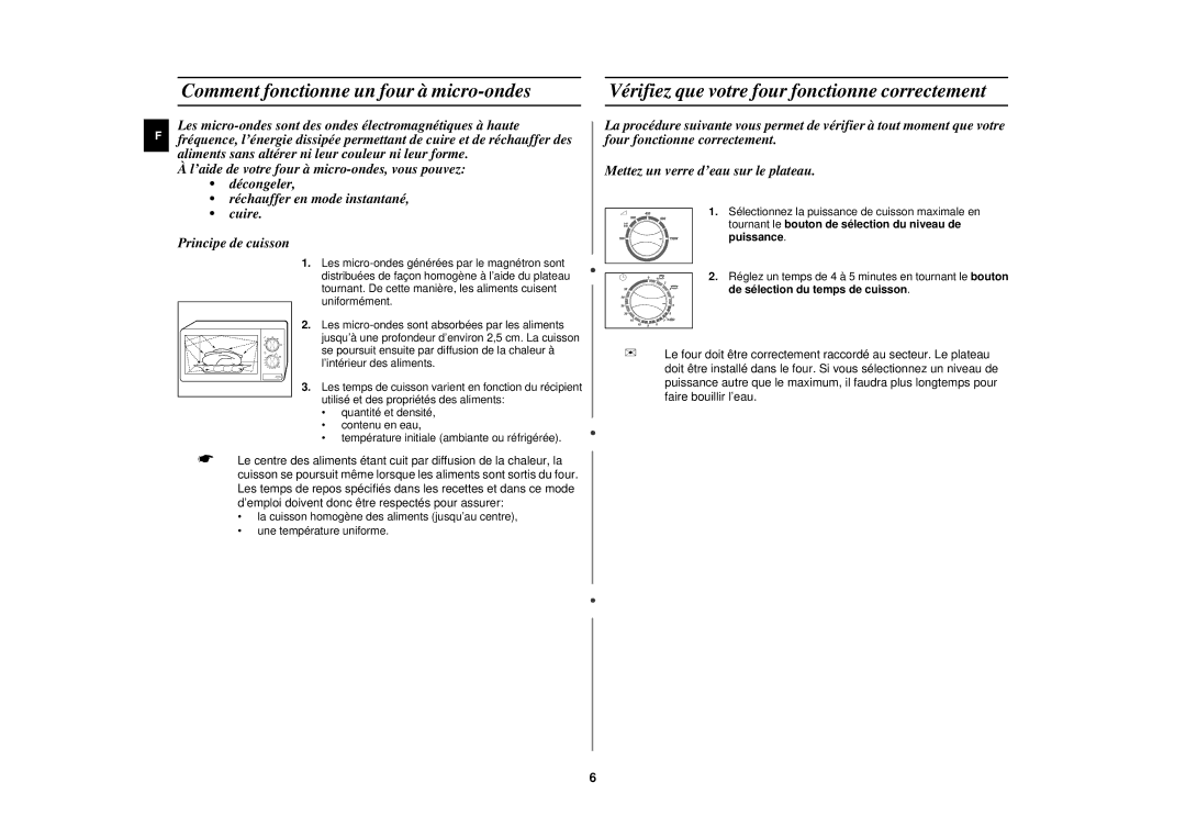 Samsung M1618N/XEF manual Comment fonctionne un four à micro-ondes, Vérifiez que votre four fonctionne correctement 